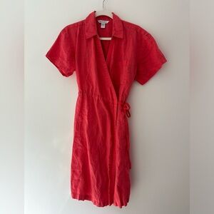 Athleta Playa Linen Wrap Dress Size 8
